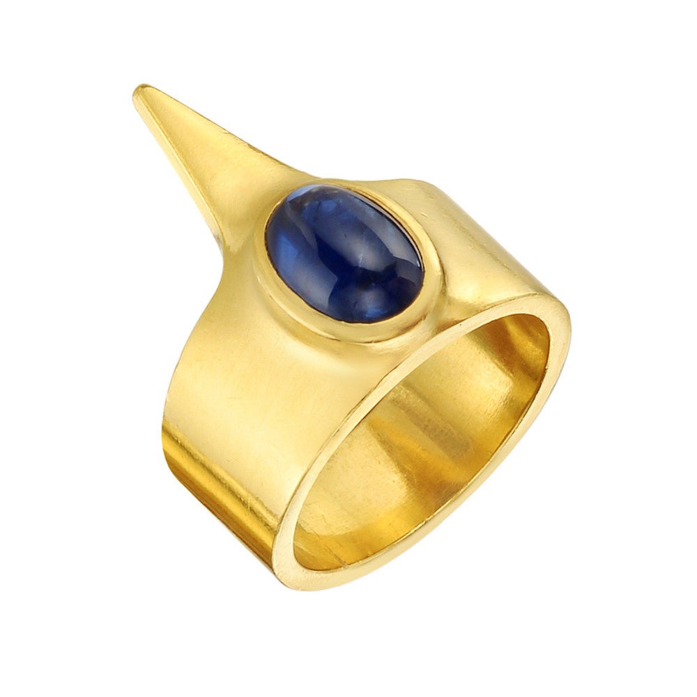 Peggy Guinness - 18k Yellow Gold Sapphire Crow Ring