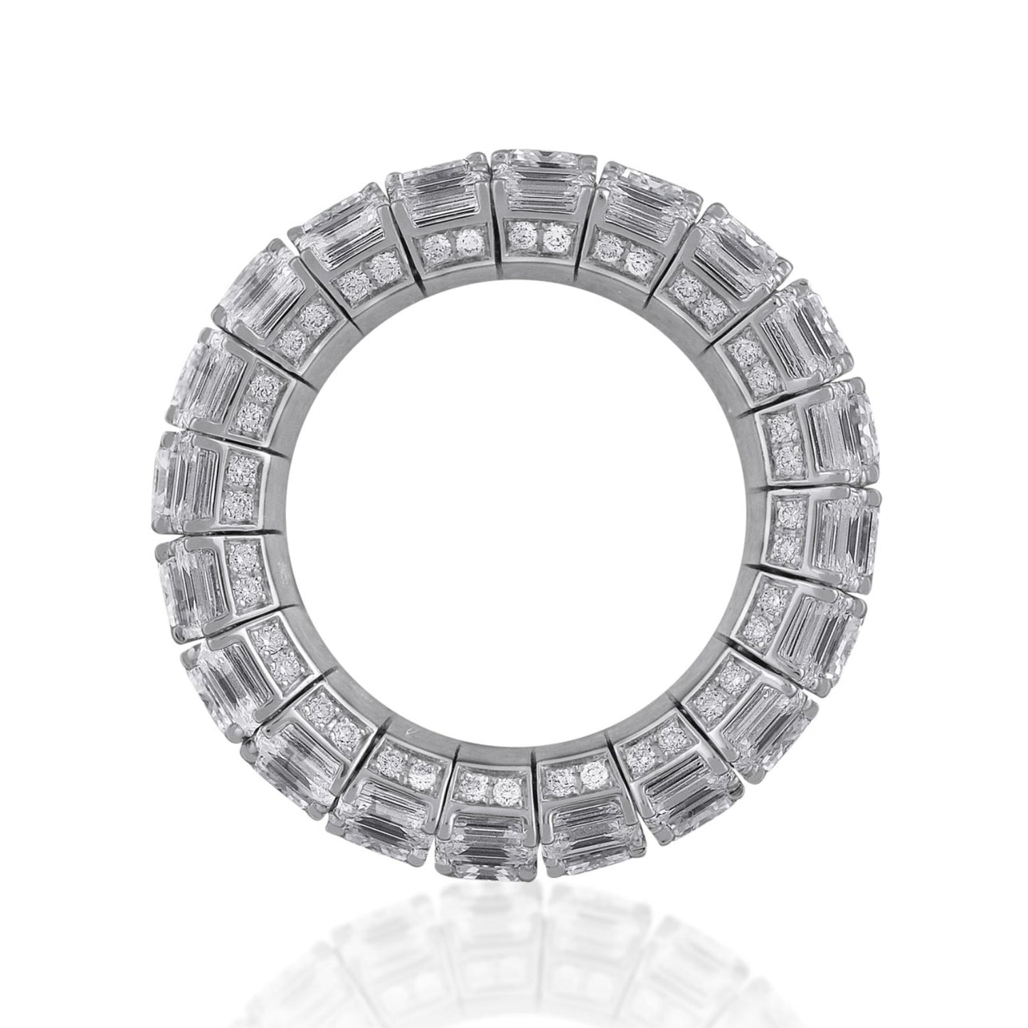 Picchiotti - Emerald & Baguette-Cut Diamond 3-Row Expandable Band