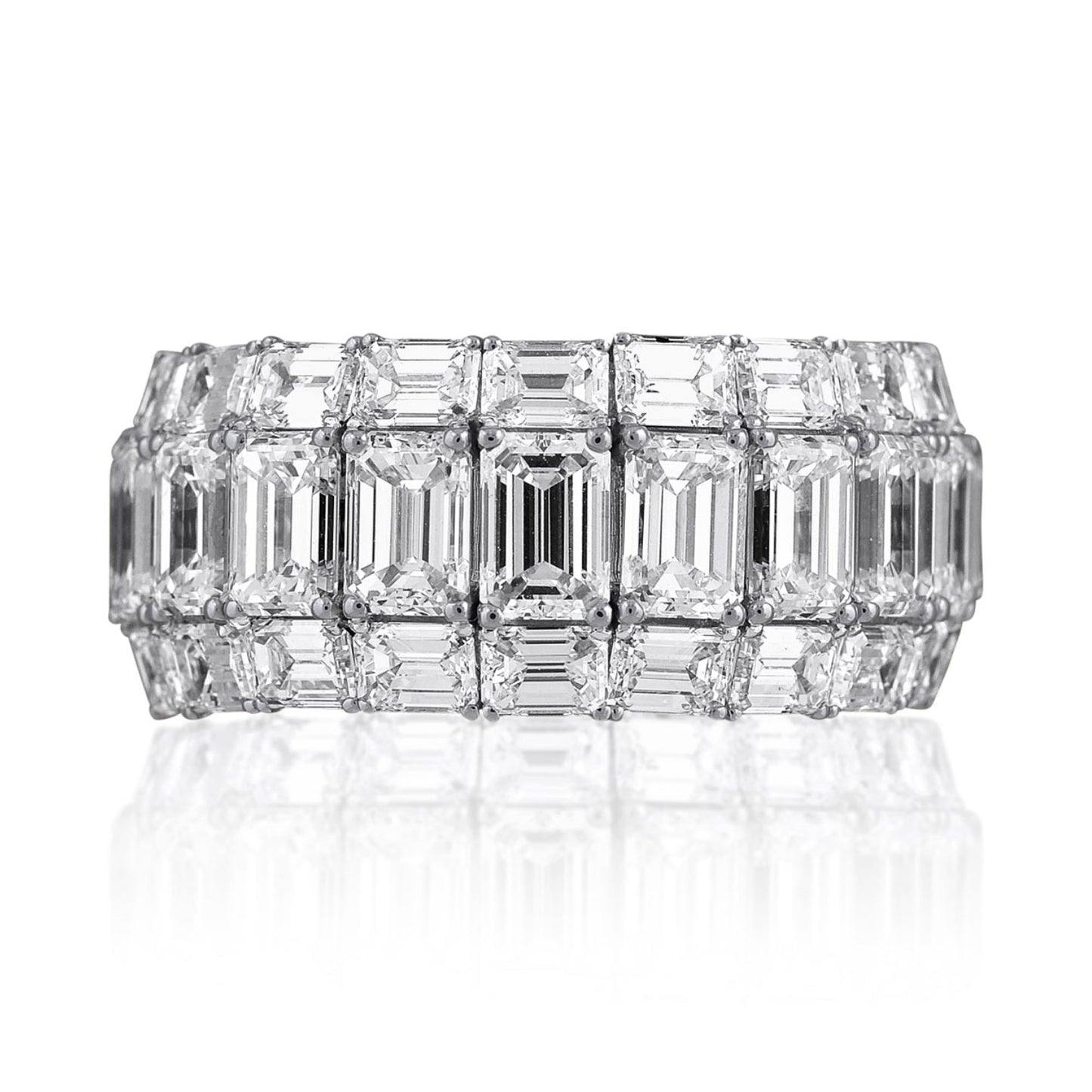 Picchiotti - Emerald & Baguette-Cut Diamond 3-Row Expandable Band