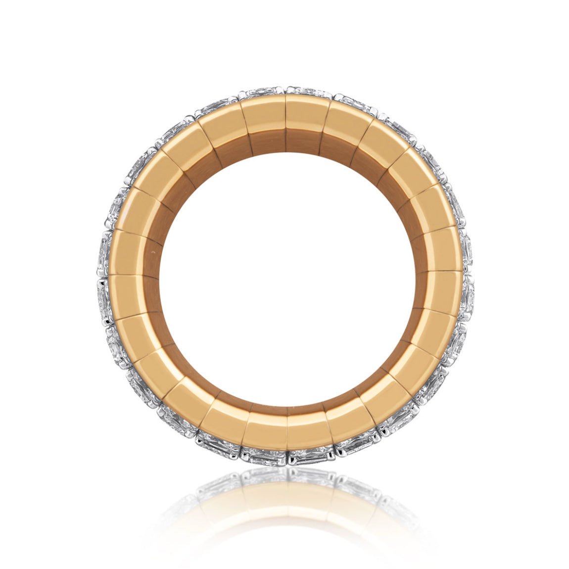 Picchiotti - Emerald & Round-Cut Diamond 3-Row Expandable Band