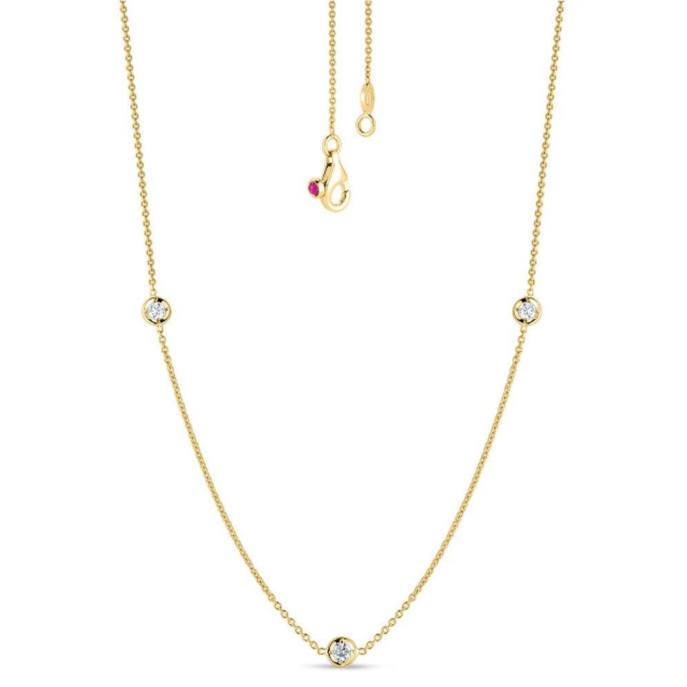 Roberto Coin - 18k Yellow Gold Three Diamond Chain Necklace