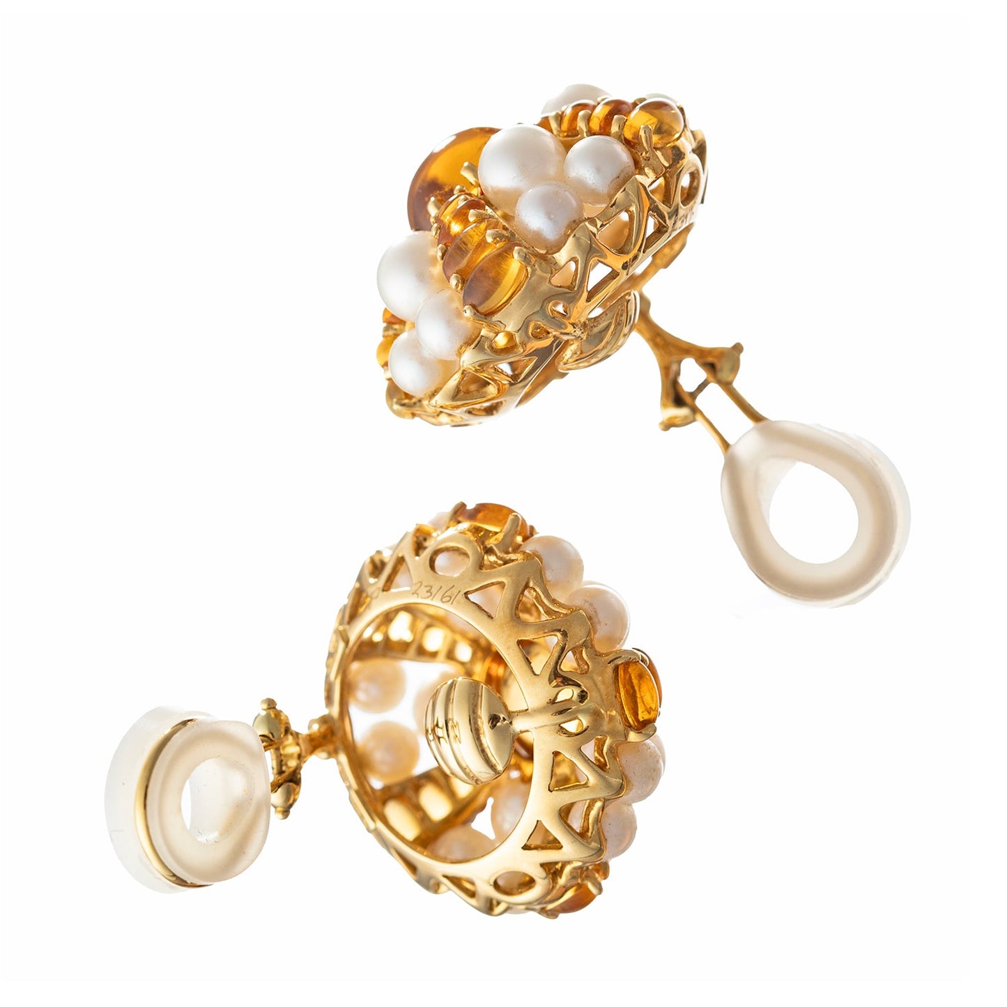Seaman Schepps - Citrine Pearl Sea Urchin Domed Earrings