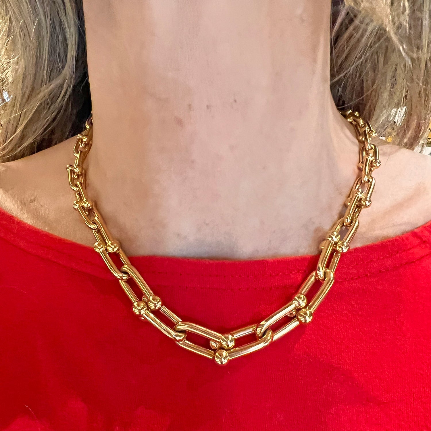 Tiffany & Co - 18k Rose Gold Hardware Link Necklace