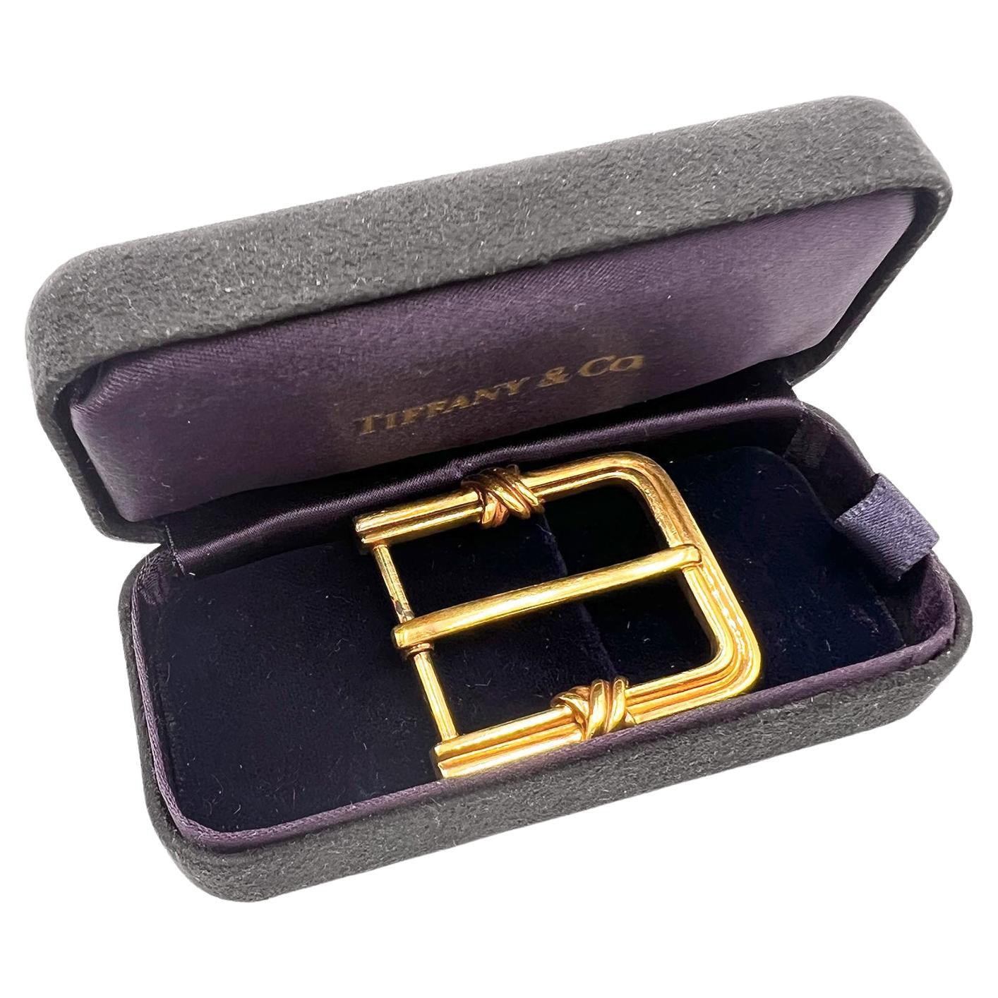 Tiffany & Co - 18k Yellow Gold Signature 'X' Belt Buckle