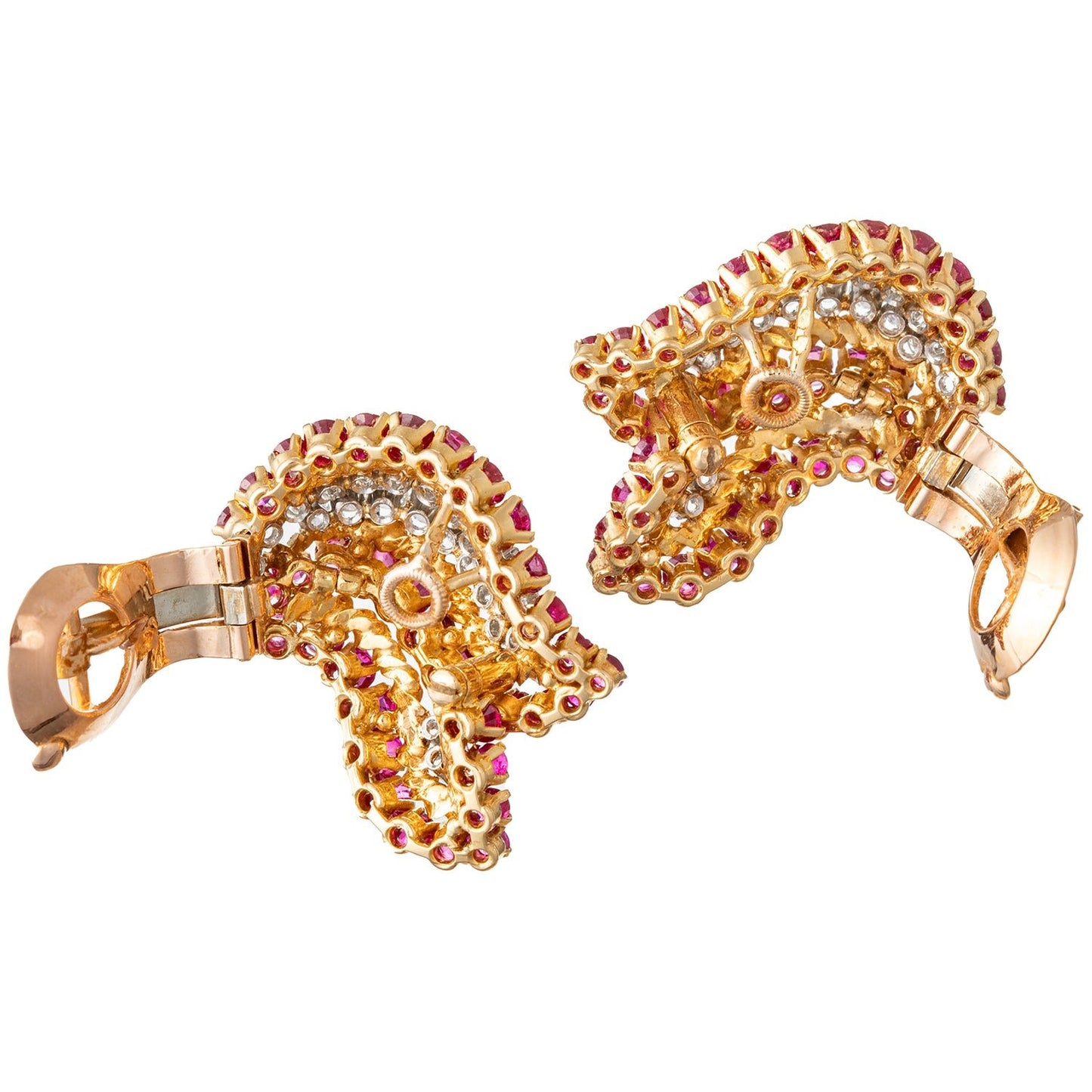 Van Cleef & Arpels - Ruby Diamond Belles Feuilles Earrings