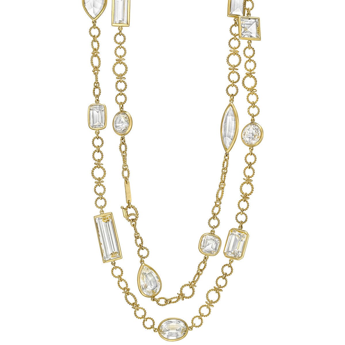 18k Yellow Gold Rock Crystal Confetti Necklace