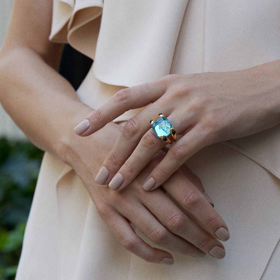 Verdura - Blue Topaz Iolite Candy Ring