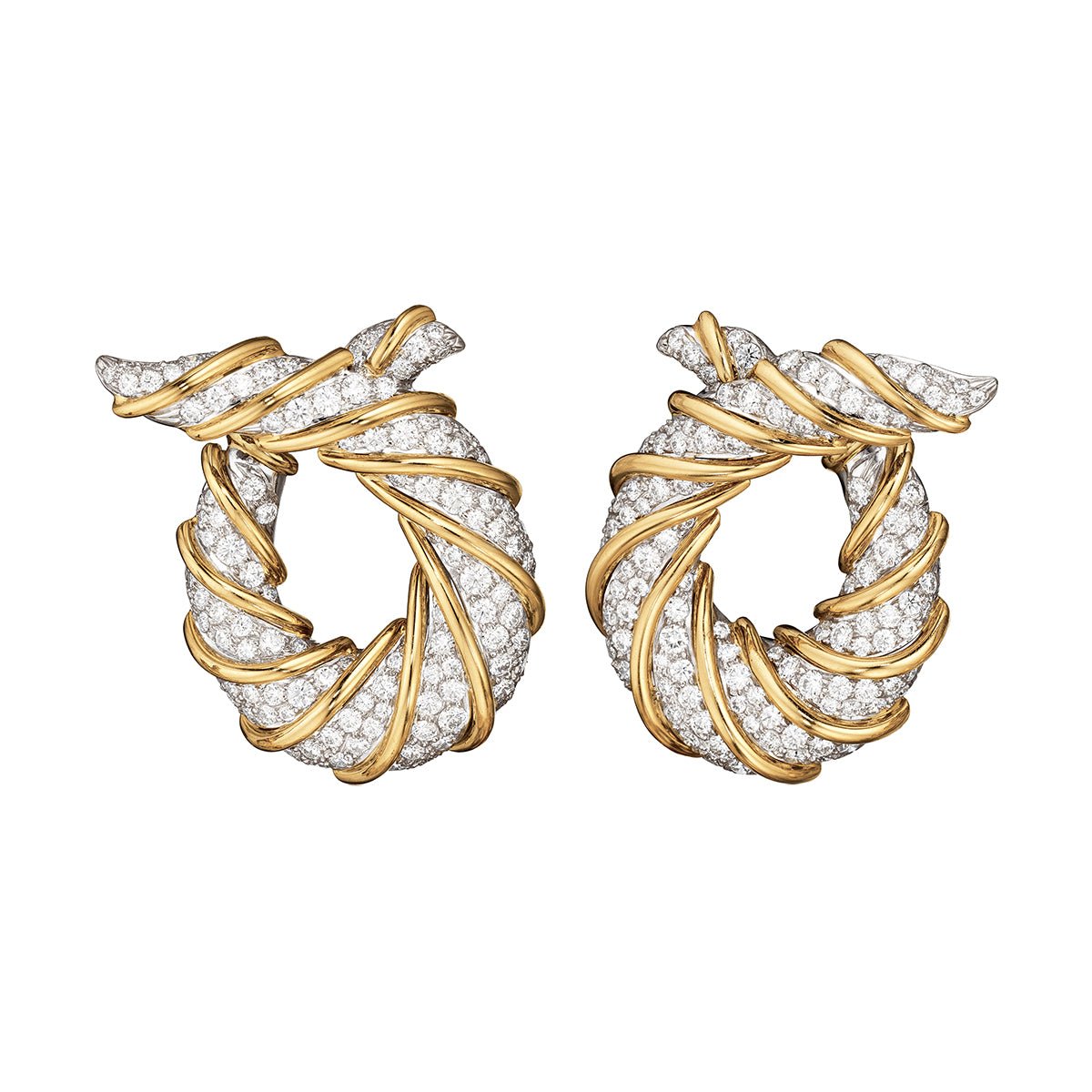 Verdura - Diamond Twisted Horn Earrings