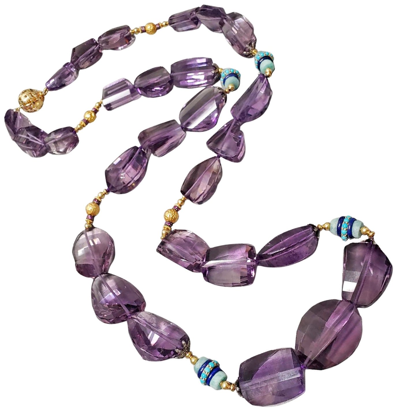Verdura - Estate Amethyst Bead Rock Candy Long Necklace