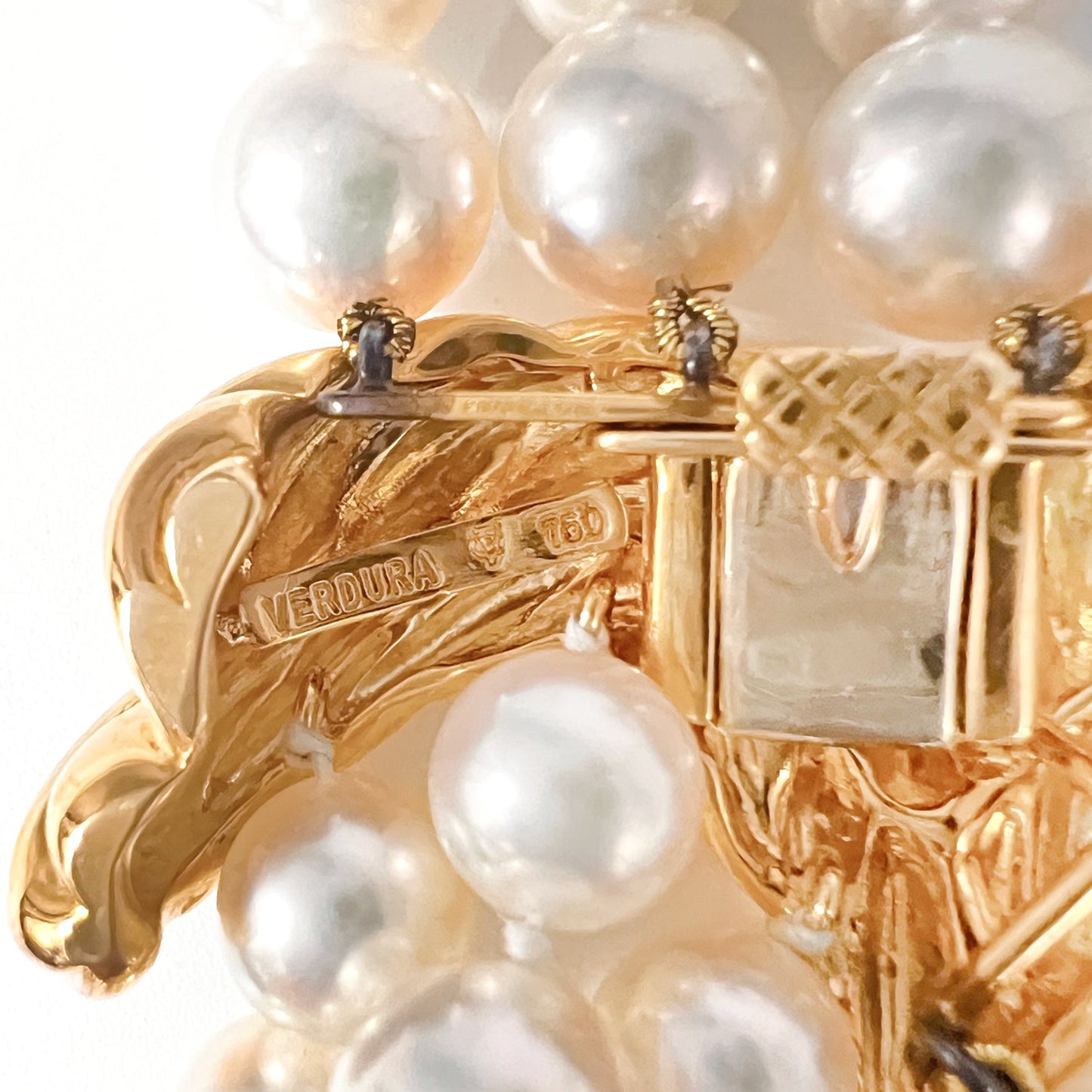 Verdura - Estate Triple-Strand Pearl Scarf Necklace