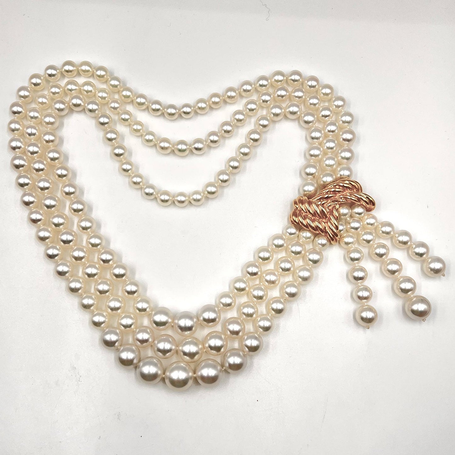 Verdura - Estate Triple-Strand Pearl Scarf Necklace
