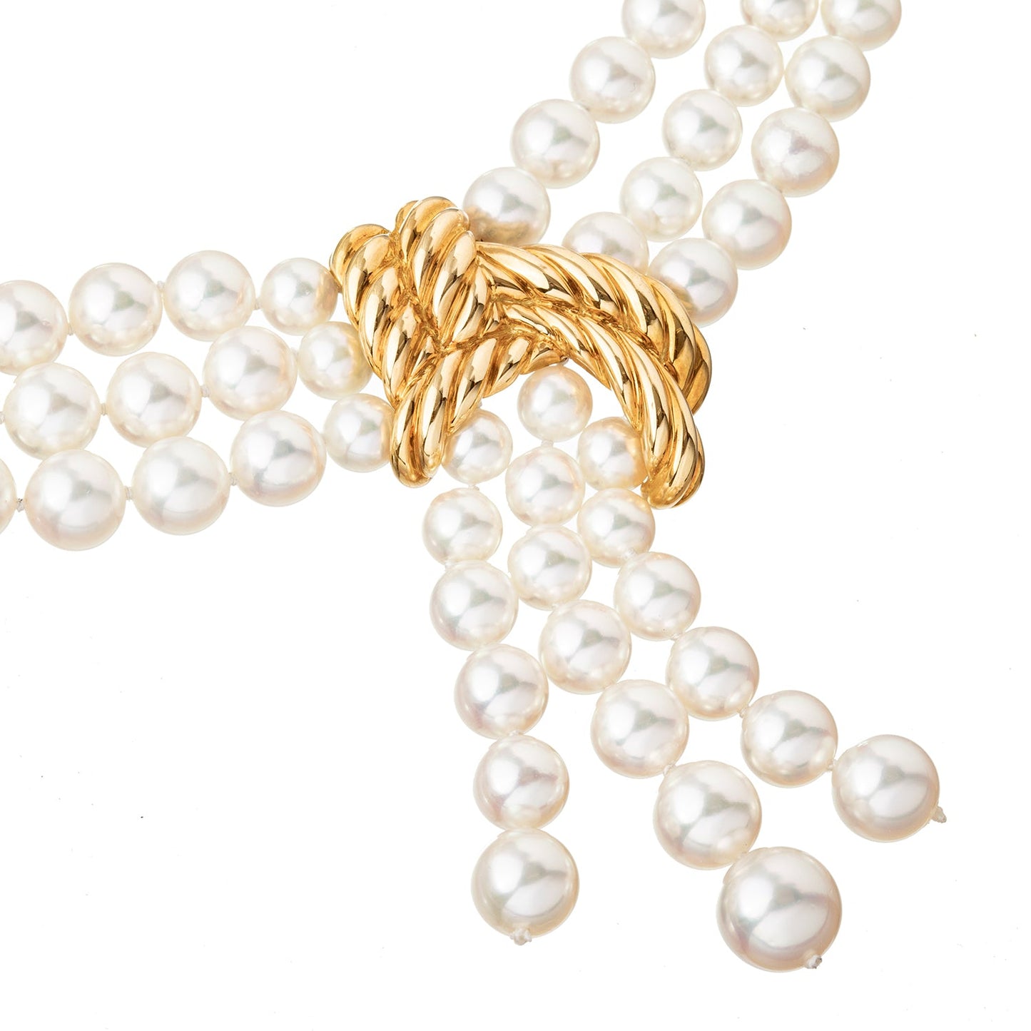 Verdura - Estate Triple-Strand Pearl Scarf Necklace