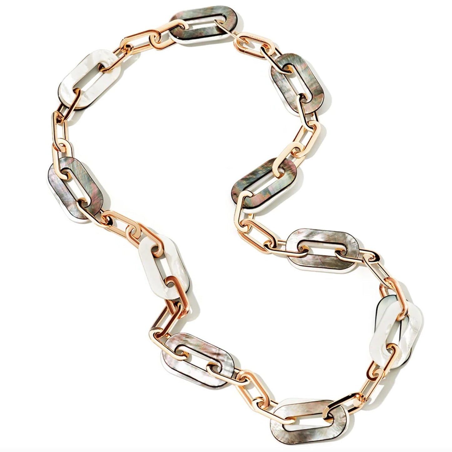 Vhernier - 18k Rose Gold White & Gray Mother-of-Pearl Bisquit Necklace