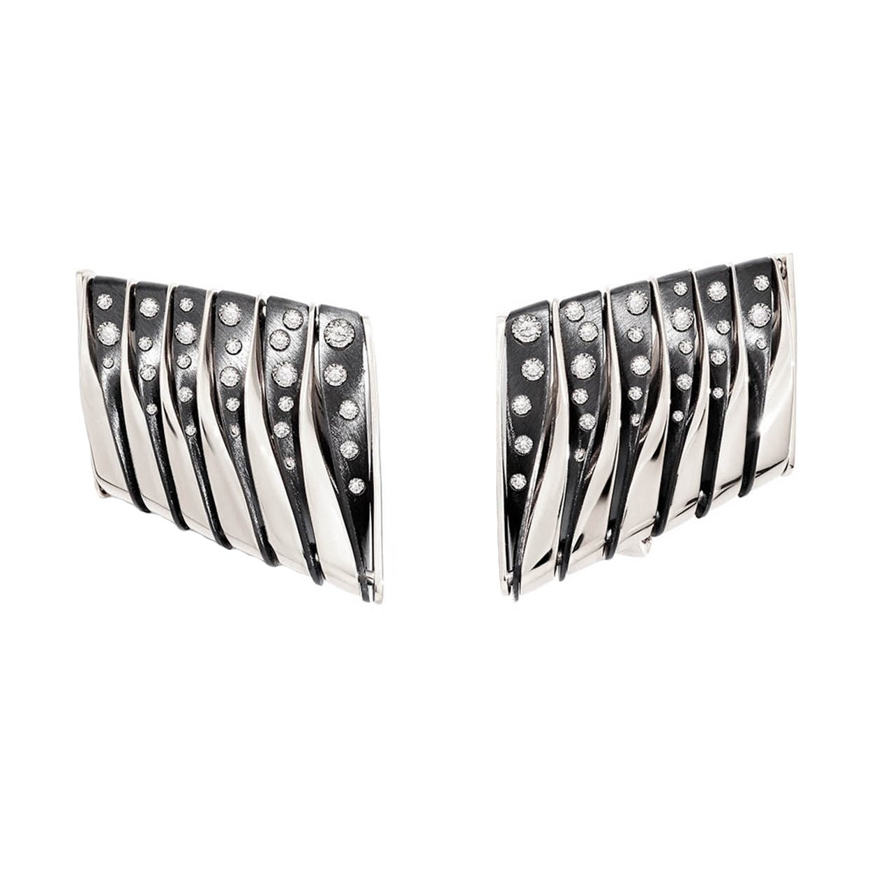 Vhernier - 18k White Gold Bronze Diamond Coucher de Soleil Earrings
