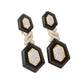 18k Yellow Gold Black Onyx Diamond Drop Earrings