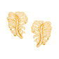 18k Yellow Gold Diamond Feather Earrings