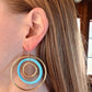 Large Orbite Turquoise Ceramic 18k Hoop Earrings