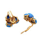 Estate Turquoise Diamond Three Stone Earrings