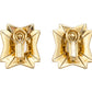 Estate White Topaz Black Enamel Maltese Cross Earrings