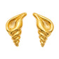 18k Yellow Gold Large Shell Clip Earrings