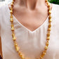 18k Yellow Gold Bamboo Link Long Necklace