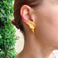 18k Yellow Gold Large Shell Clip Earrings