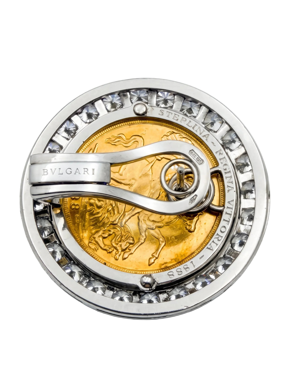 Sovereign Gold Coin Diamond Large Monete Earrings