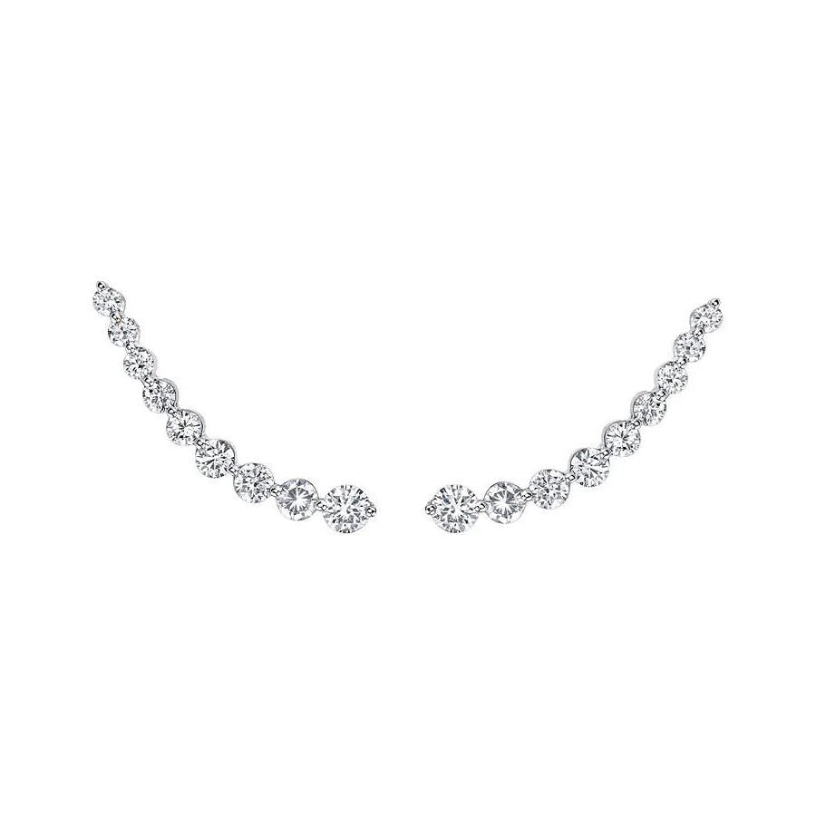 Anita Ko - 18k White Gold Diamond Floating Ear Climbers