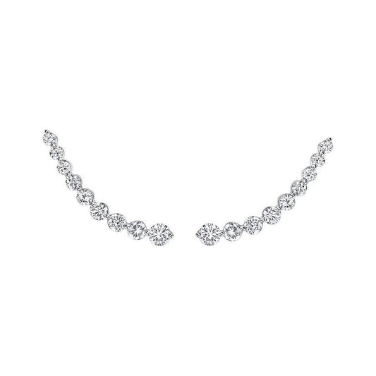 Anita Ko - 18k White Gold Diamond Floating Ear Climbers
