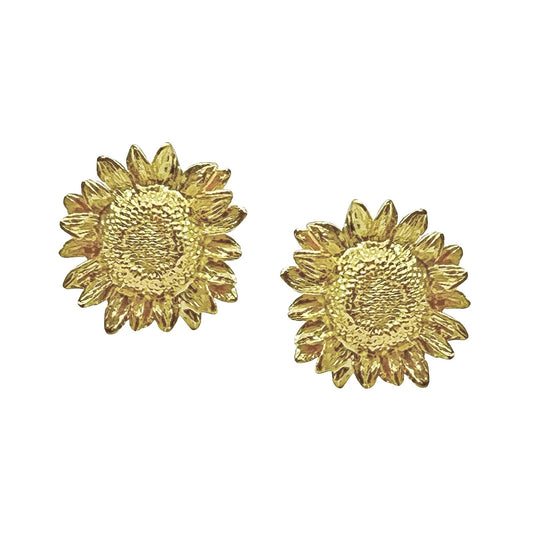 Asprey - 18k Yellow Gold Sunflower Stud Earrings