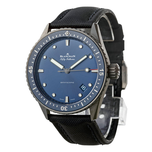 Blancpain - Fifty Fathoms Bathyscaphe Blue Dial Gray Ceramic (5000-0240-052A)
