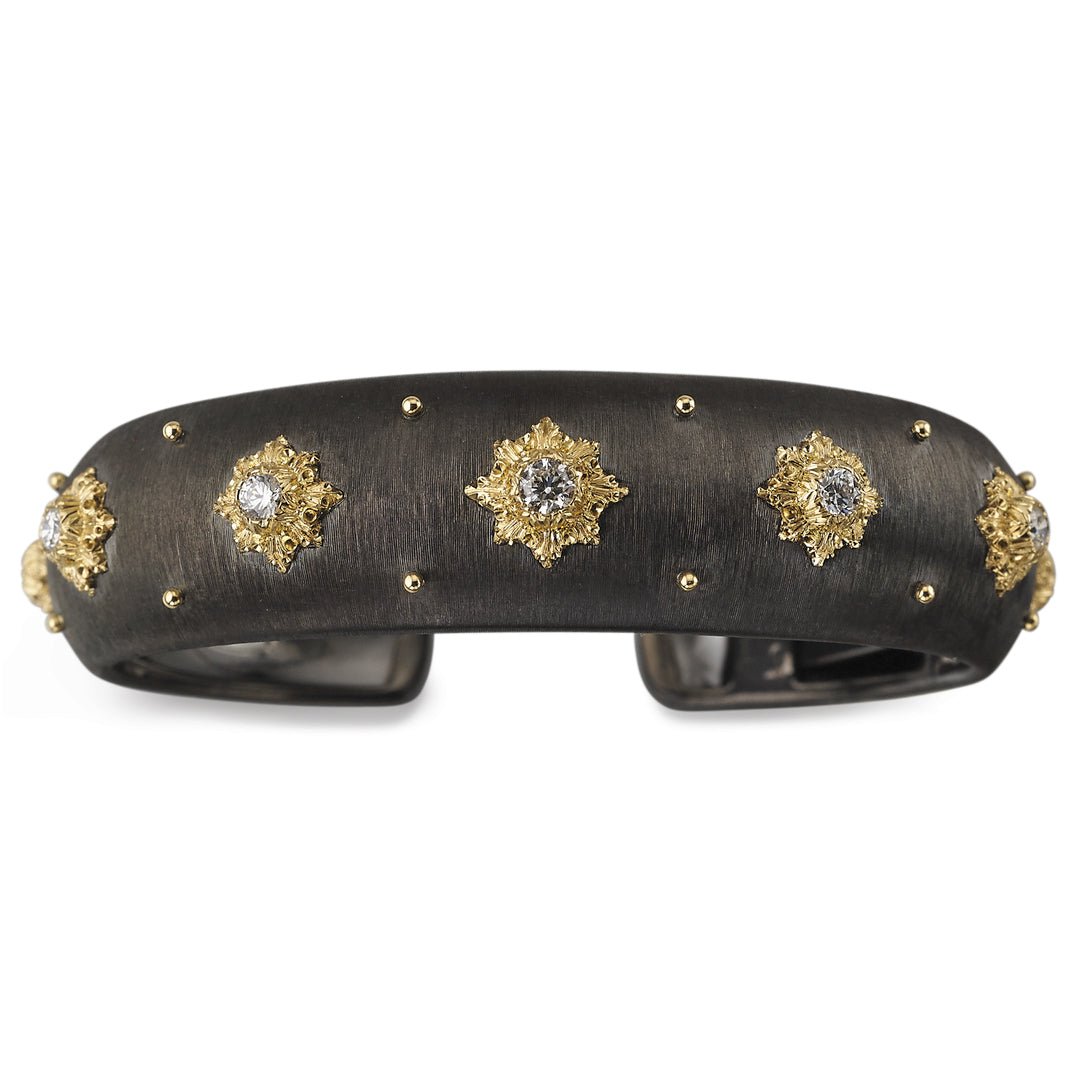 Buccellati - 18k Black Gold Diamond Macri Cuff Bracelet