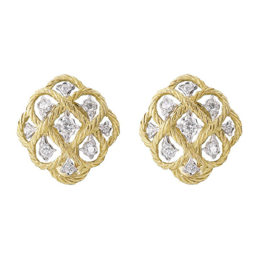 Buccellati - 18k Gold Diamond Étoilée Button Earrings