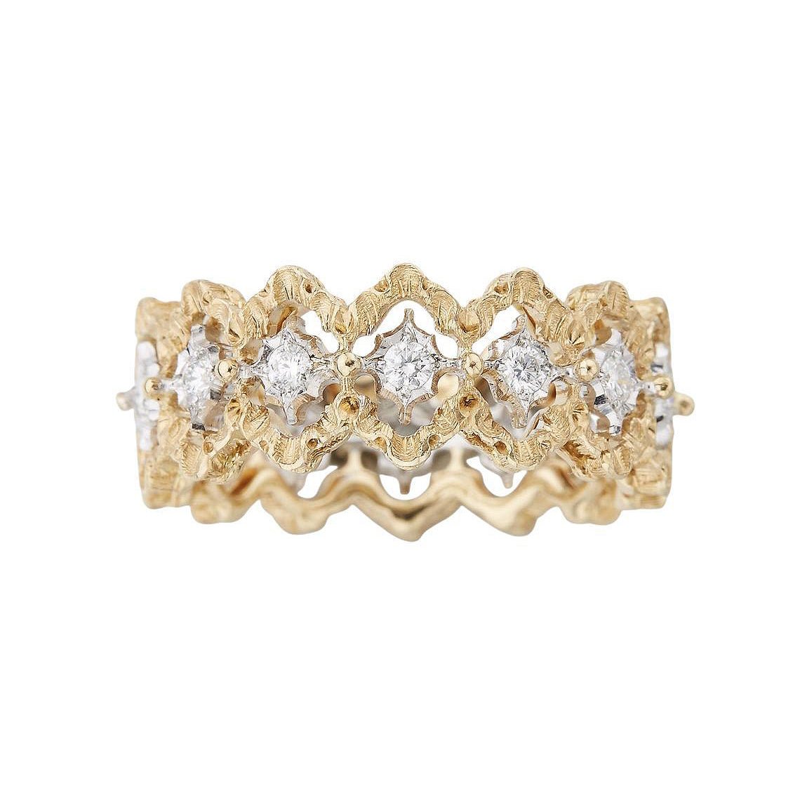 Buccellati - 18k Gold Diamond Rombi Eternelle Band Ring