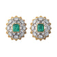 Buccellati - 18k Gold Emerald Diamond Domed Clip Earrings