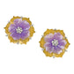 Buccellati - 18k Gold Lavender Jade Diamond Flower Earrings