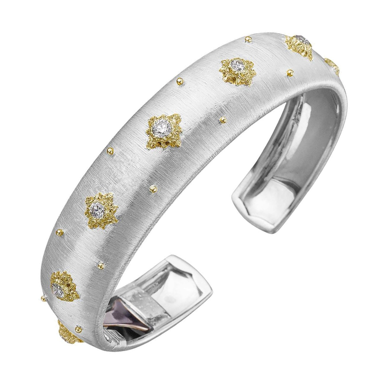 Buccellati - 18k White Gold Diamond Macri Cuff Bracelet