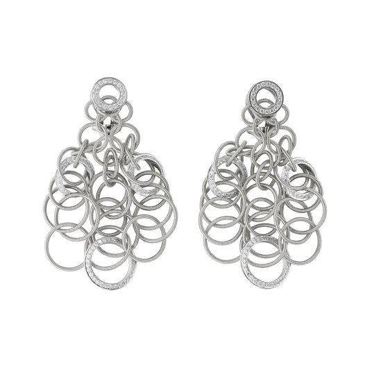 Buccellati - 18k White Gold Diamond Small "Hawaii" Earrings