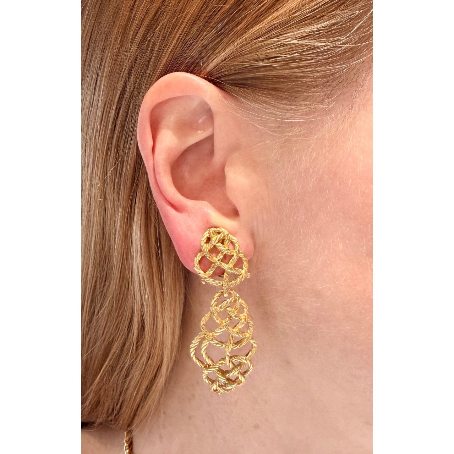 Buccellati - 18k Yellow Gold Crepe de Chine Drop Earrings