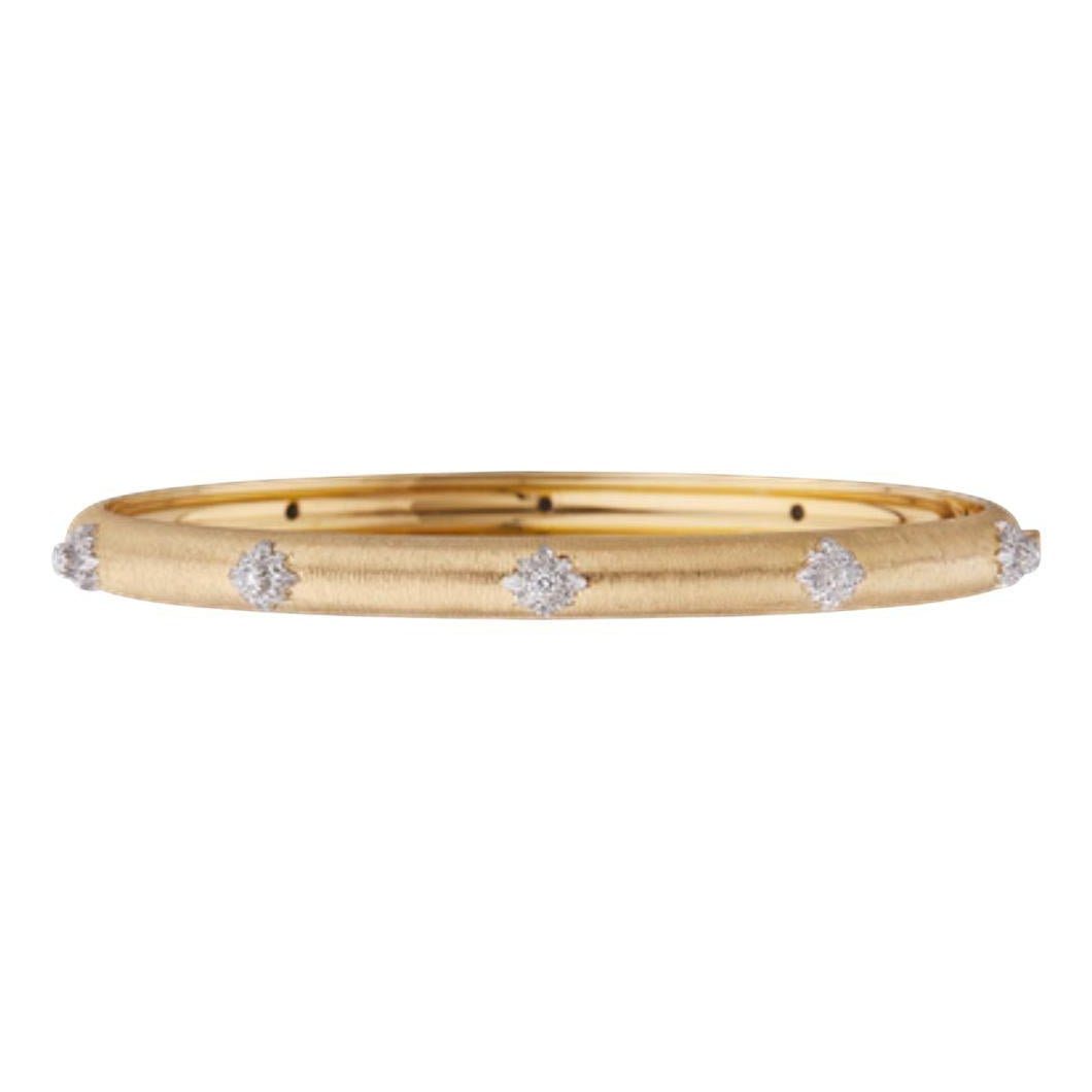 Buccellati - 18k Yellow Gold Diamond Bombé Macri Bangle