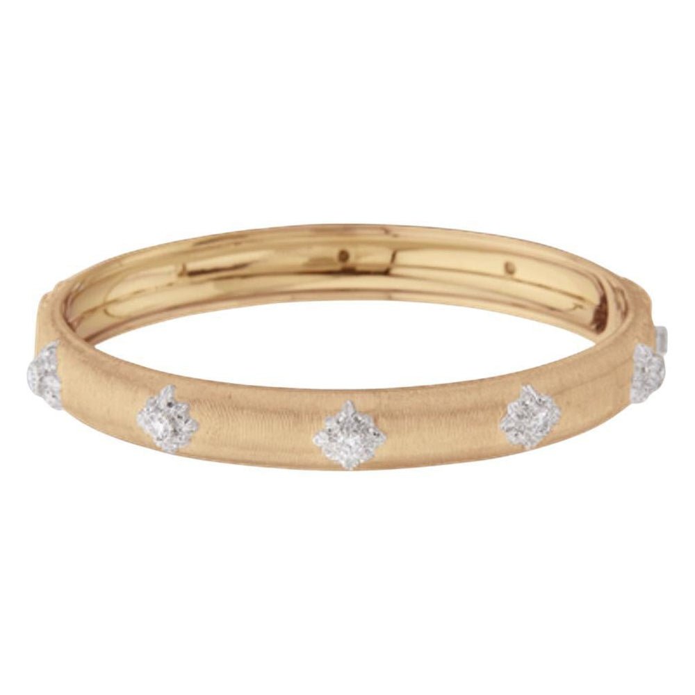 Buccellati - 18k Yellow Gold Diamond Bombé Macri Bangle