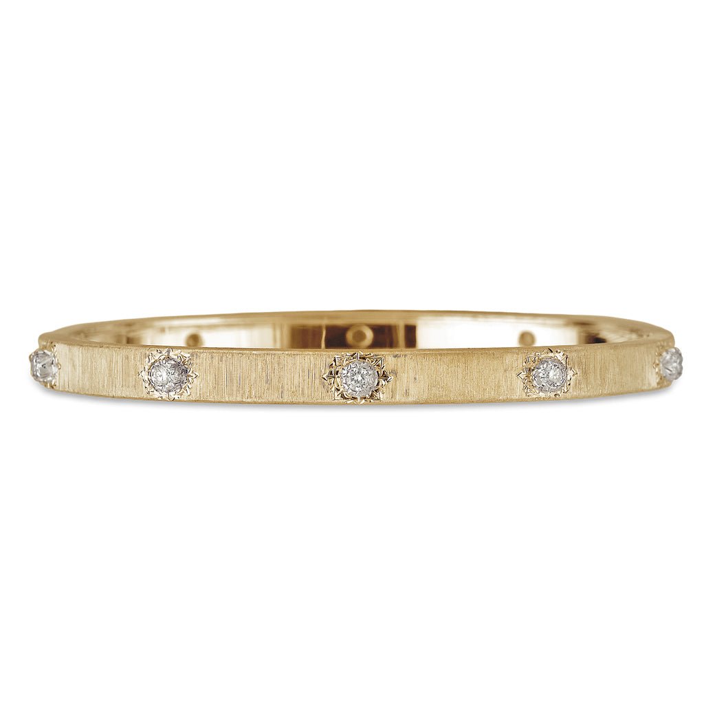 Buccellati - 18k Yellow Gold Diamond Macri Bangle Bracelet