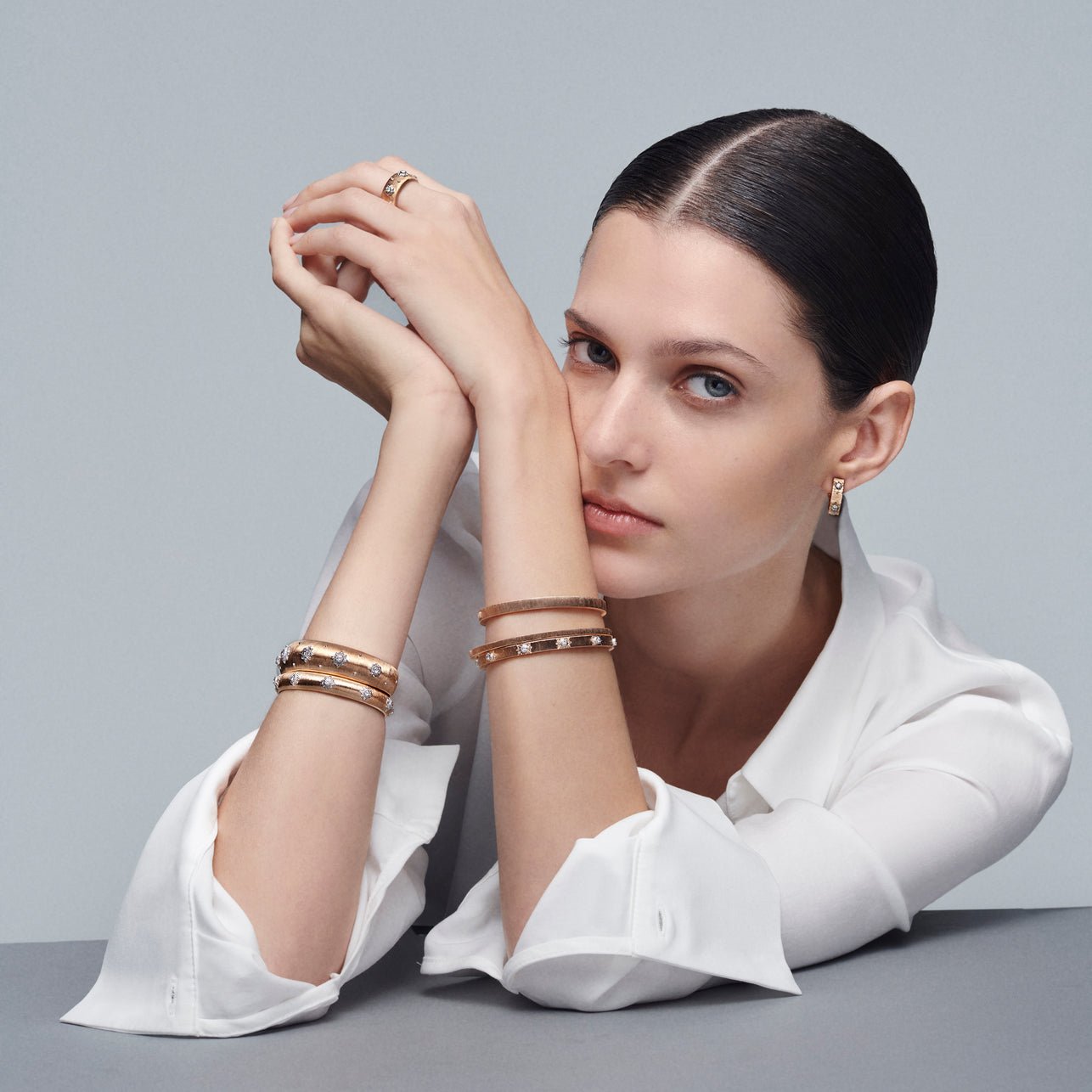 Buccellati - 18k Yellow Gold Diamond Macri Bangle Bracelet