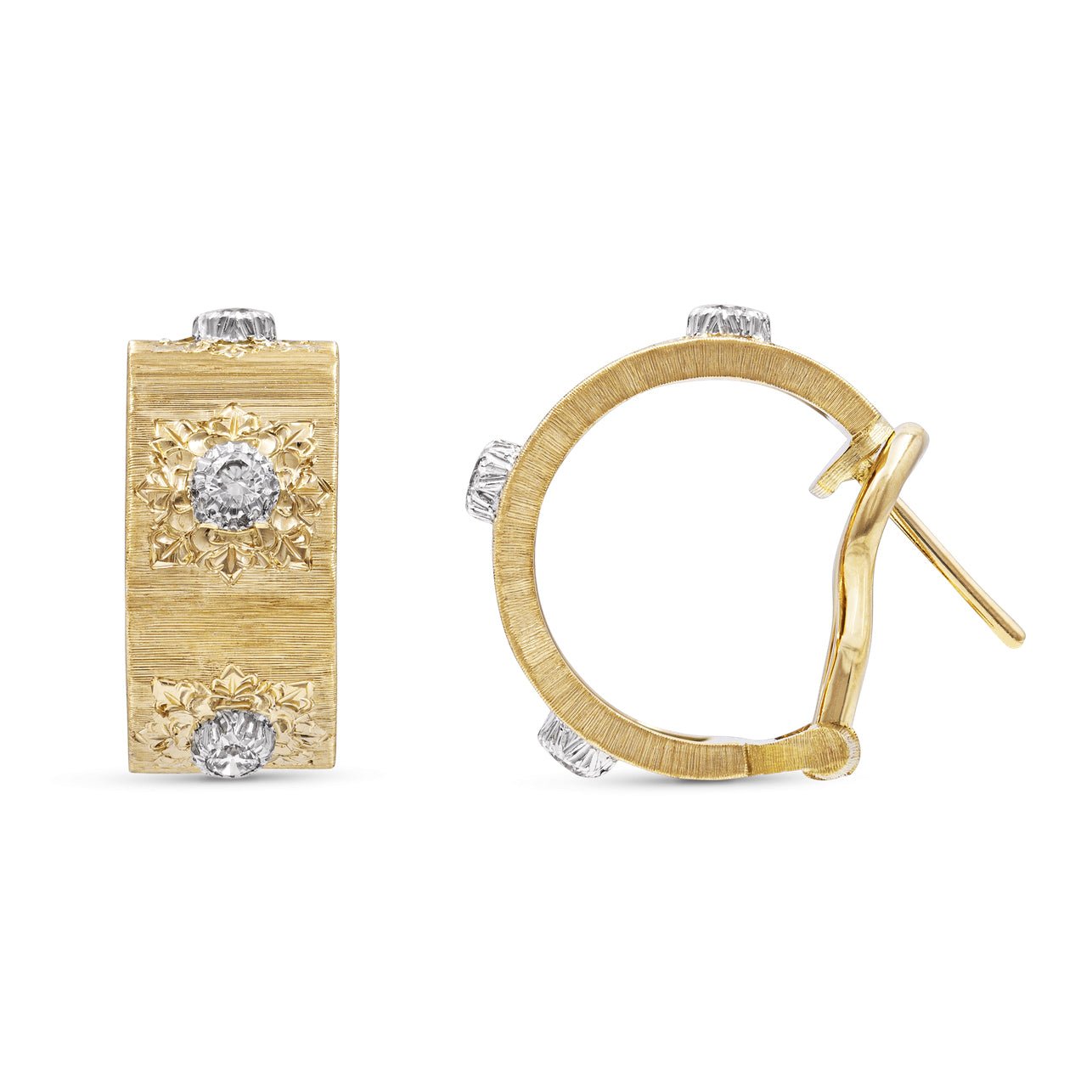 Buccellati - 18k Yellow Gold Diamond Macri Hoop Earrings