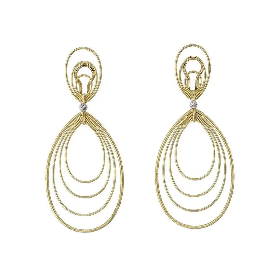 Buccellati - 18k Yellow Gold Hawaii Oval Drop Earrings