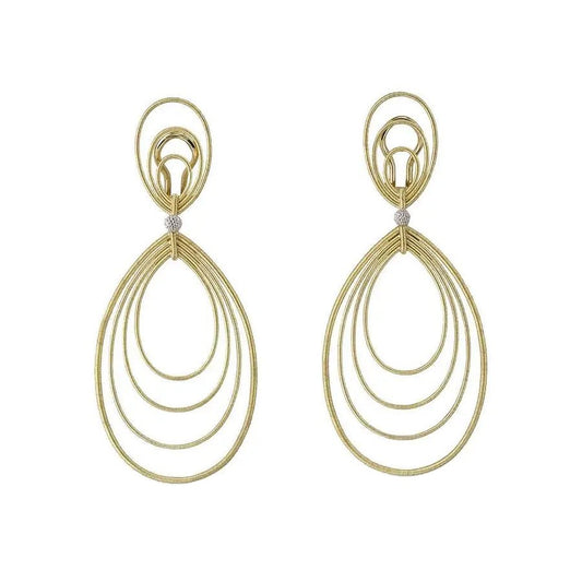 Buccellati - 18k Yellow Gold Hawaii Oval Drop Earrings