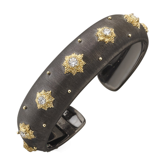 18k Black Gold Diamond Macri Cuff Bracelet