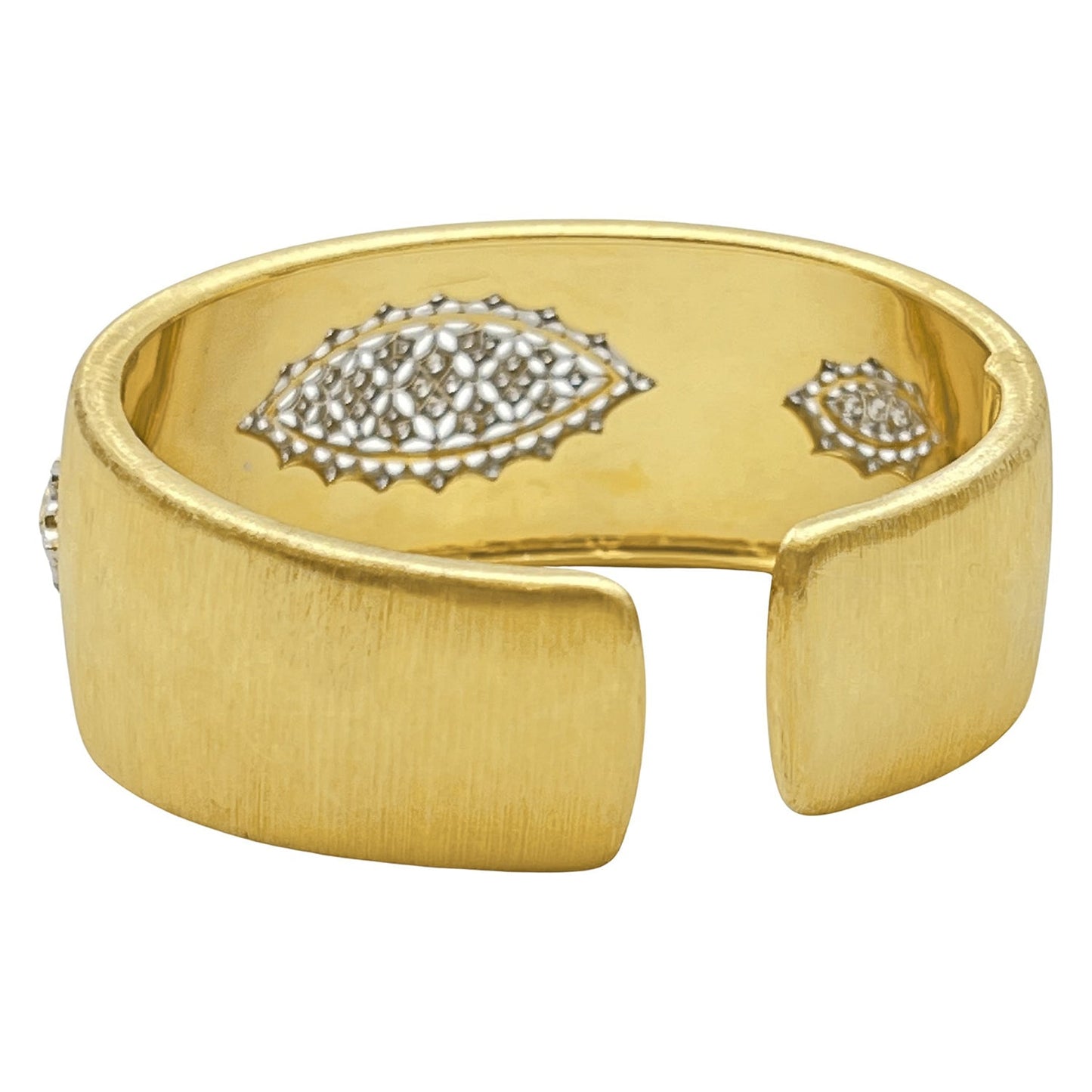 Buccellati - Estate 18k Gold Diamond Hinged Cuff Bracelet