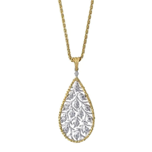 Buccellati - Estate 18k Gold Diamond Ramage Pendant Necklace