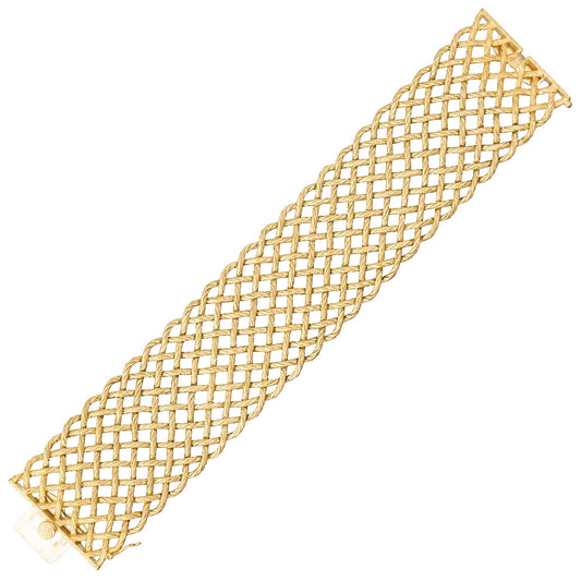 Buccellati - Estate 18k Yellow Gold Crepe de Chine Wide Bracelet